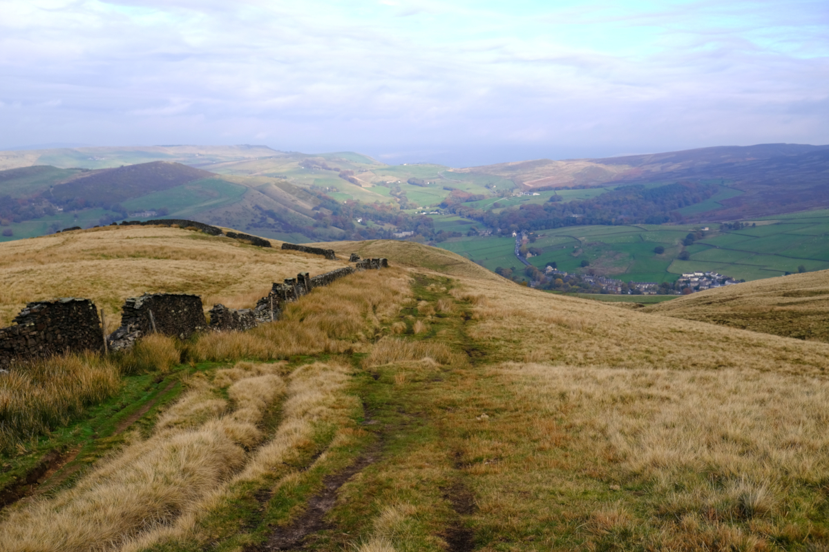 View of Little Hayfield from Foxholes Clough, Hayfield, Derbyshire