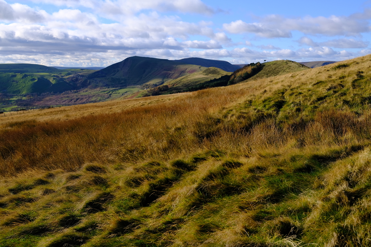 View of Back Tor and Mam Tor from Lose Hill, Hope, Derbyshire