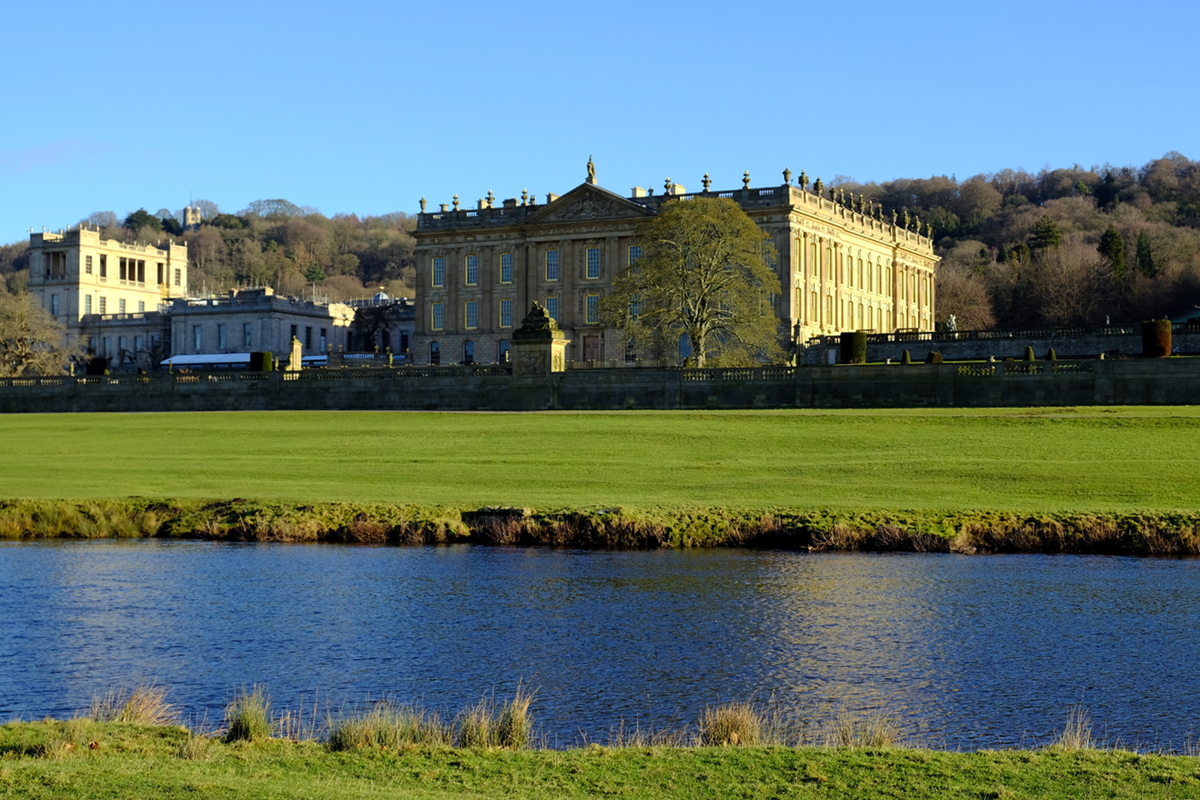 View of Chatsworth House, near Bakewell, Debyshire