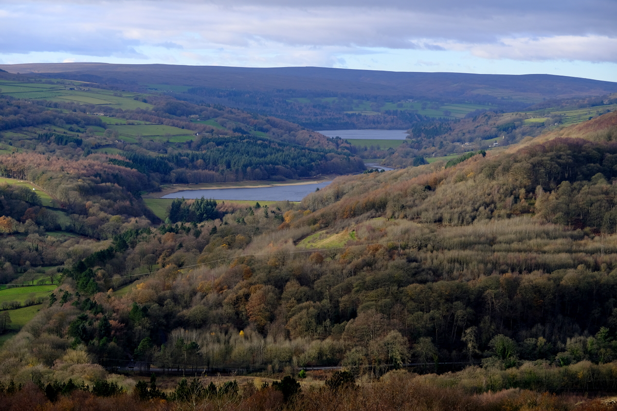 View of More Hall and Broomhead Reservoirs from Wharncliffe Crags
